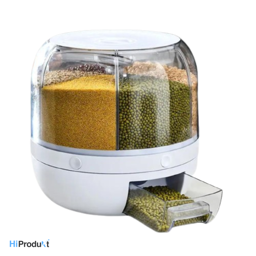 Hot 6-Grid Rotating Rice Dispenser