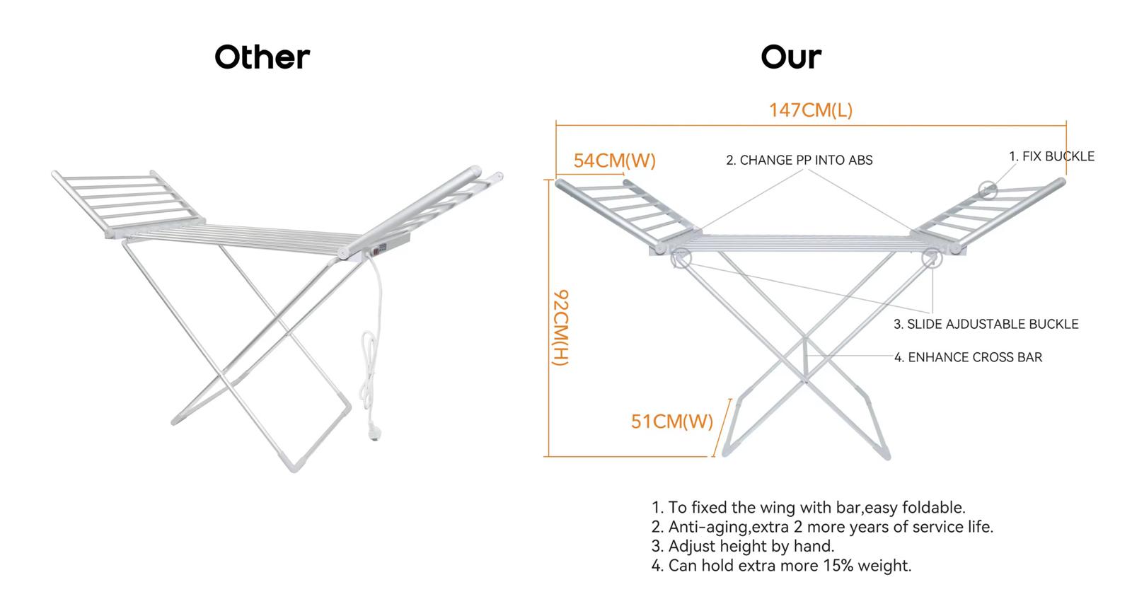 Electric Heated Clothes Drying Rack