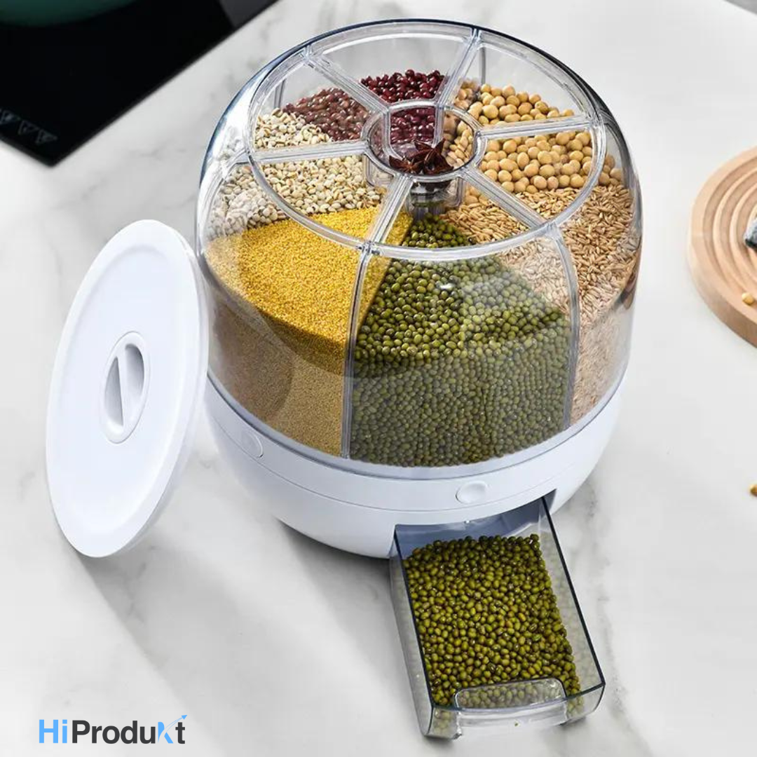 Hot 6-Grid Rotating Rice Dispenser