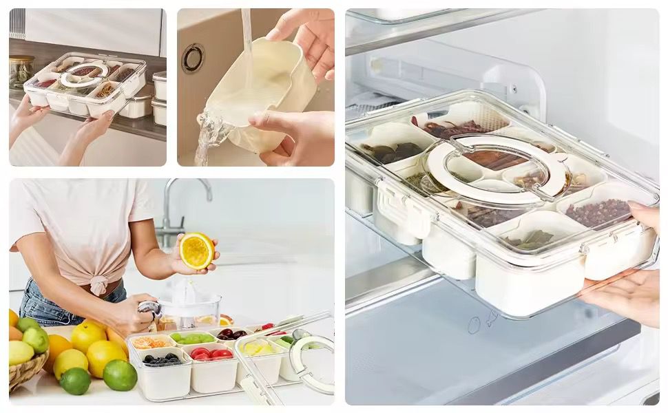 Portable 8 Compartment Divided